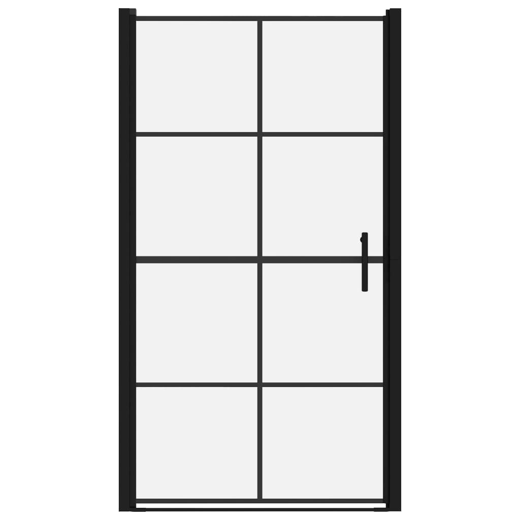 vidaXL Sprchové dveře tvrzené sklo 100 x 178 cm černé