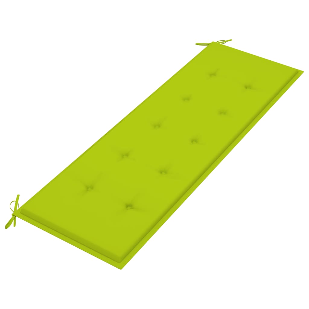vidaXL Lavice Batavia s jasně zelenou poduškou 150 cm masivní teak