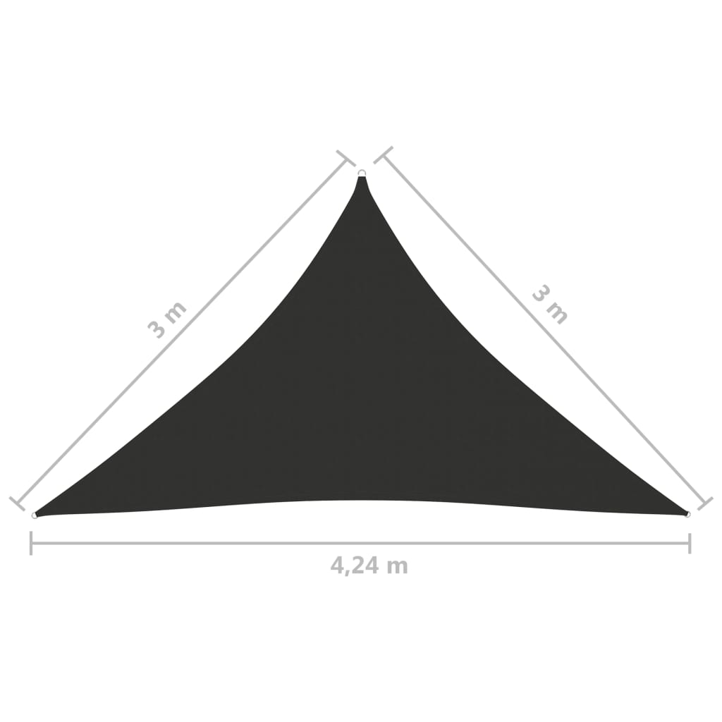 vidaXL Stínící plachta oxford trojúhelníková 3x3x4,24 m antracitová