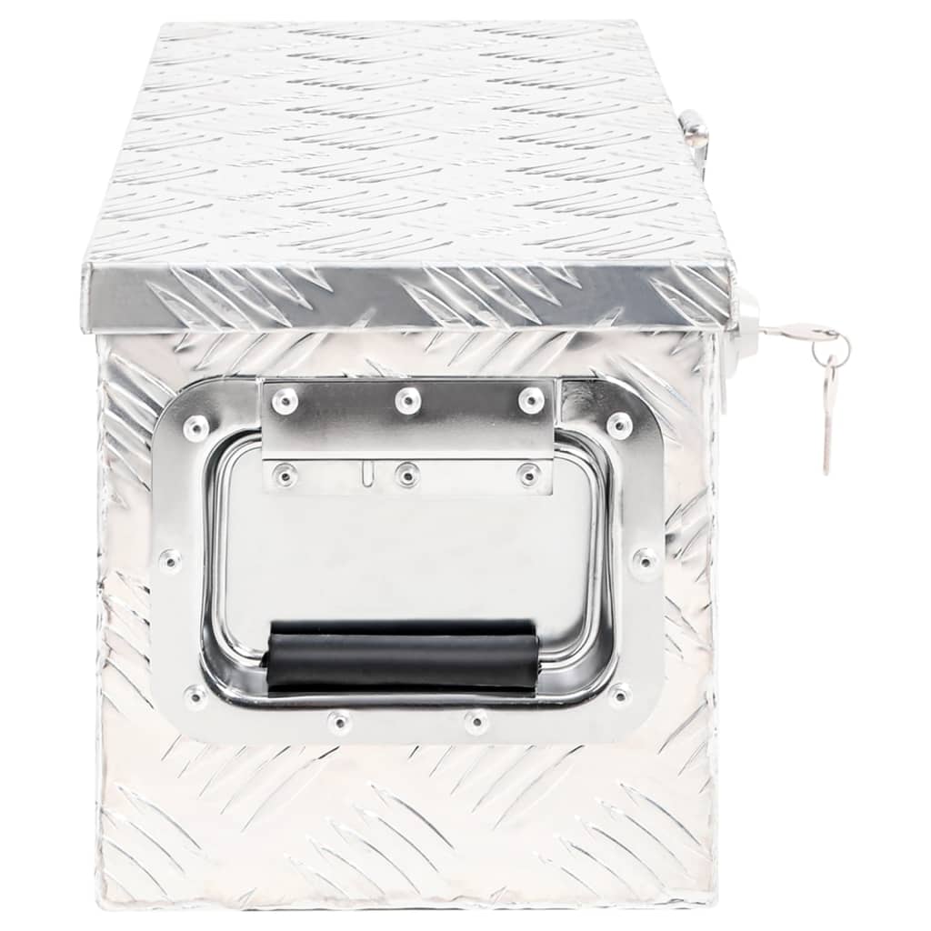 vidaXL Úložný box stříbrný 60 x 23,5 x 23 cm hliník