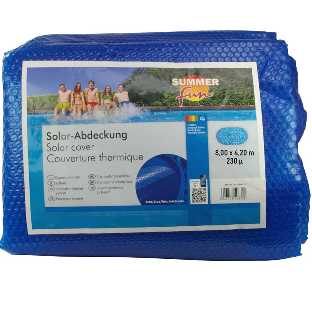 Summer Fun Letní solární plachta na bazén oválná 800 x 420 cm PE modrá