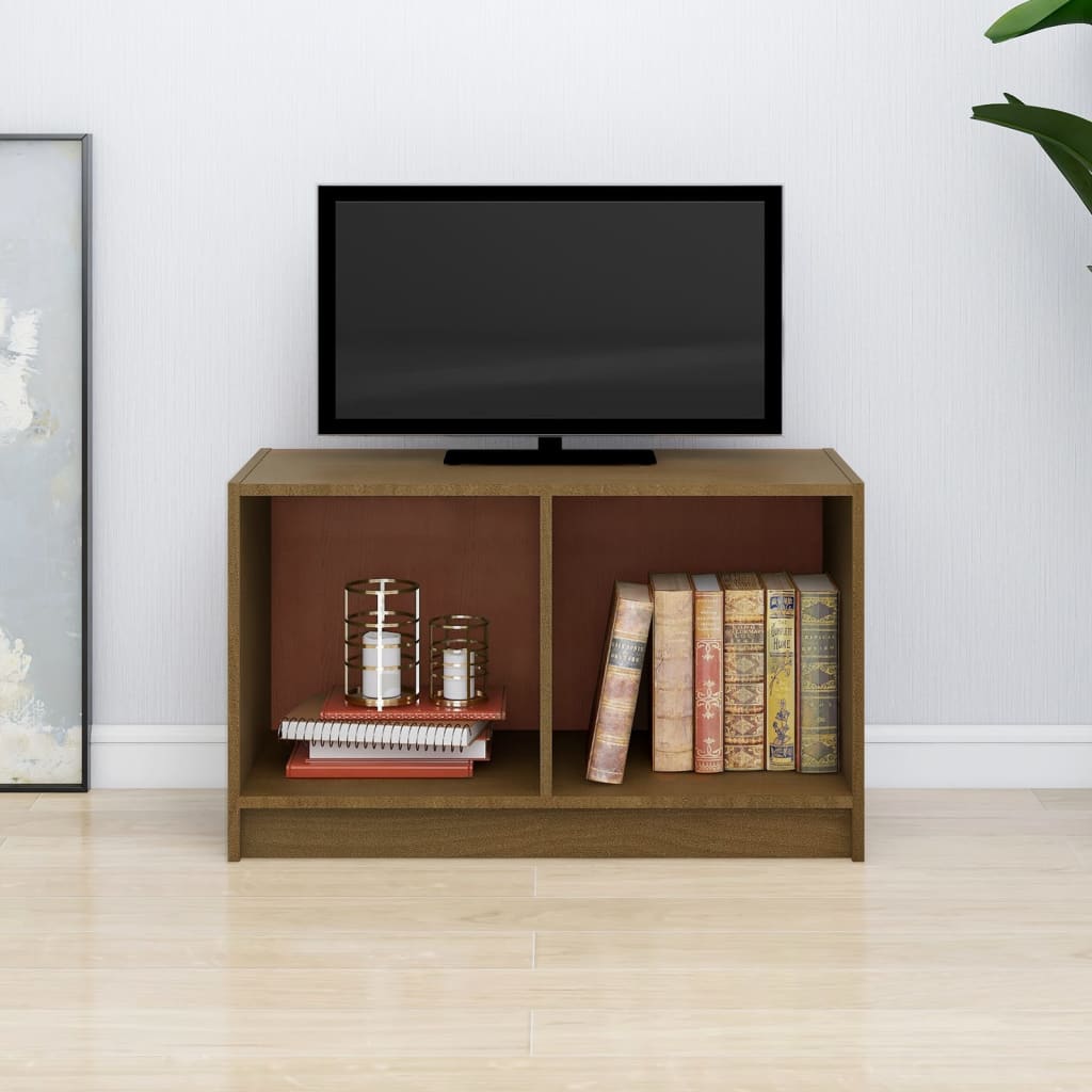 vidaXL TV stolek medově hnědý 70 x 33 x 42 cm masivní borové dřevo