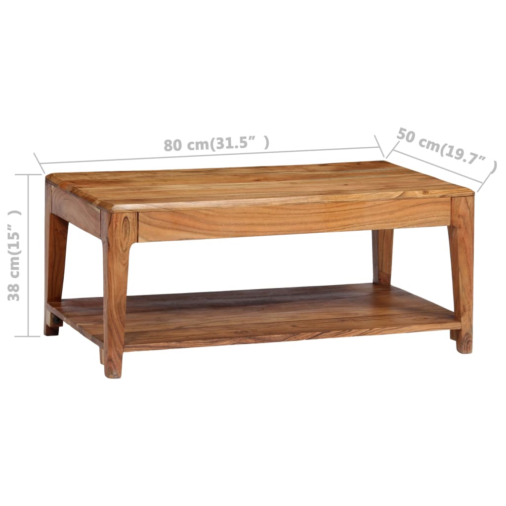 vidaXL Konferenční stolek z masivního dřeva 88 x 50 x 38 cm