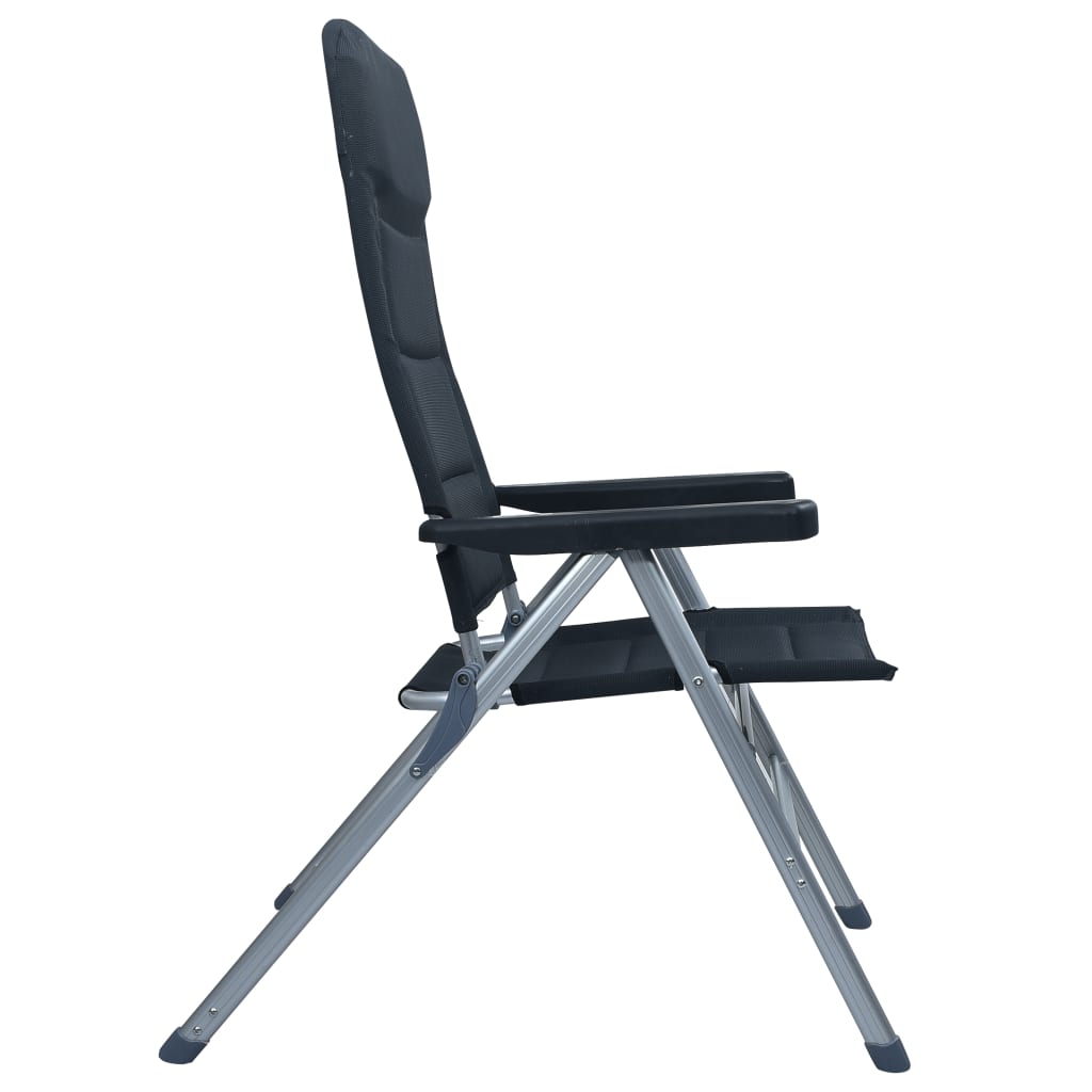 vidaXL Polohovací zahradní židle 2 ks hliník černé