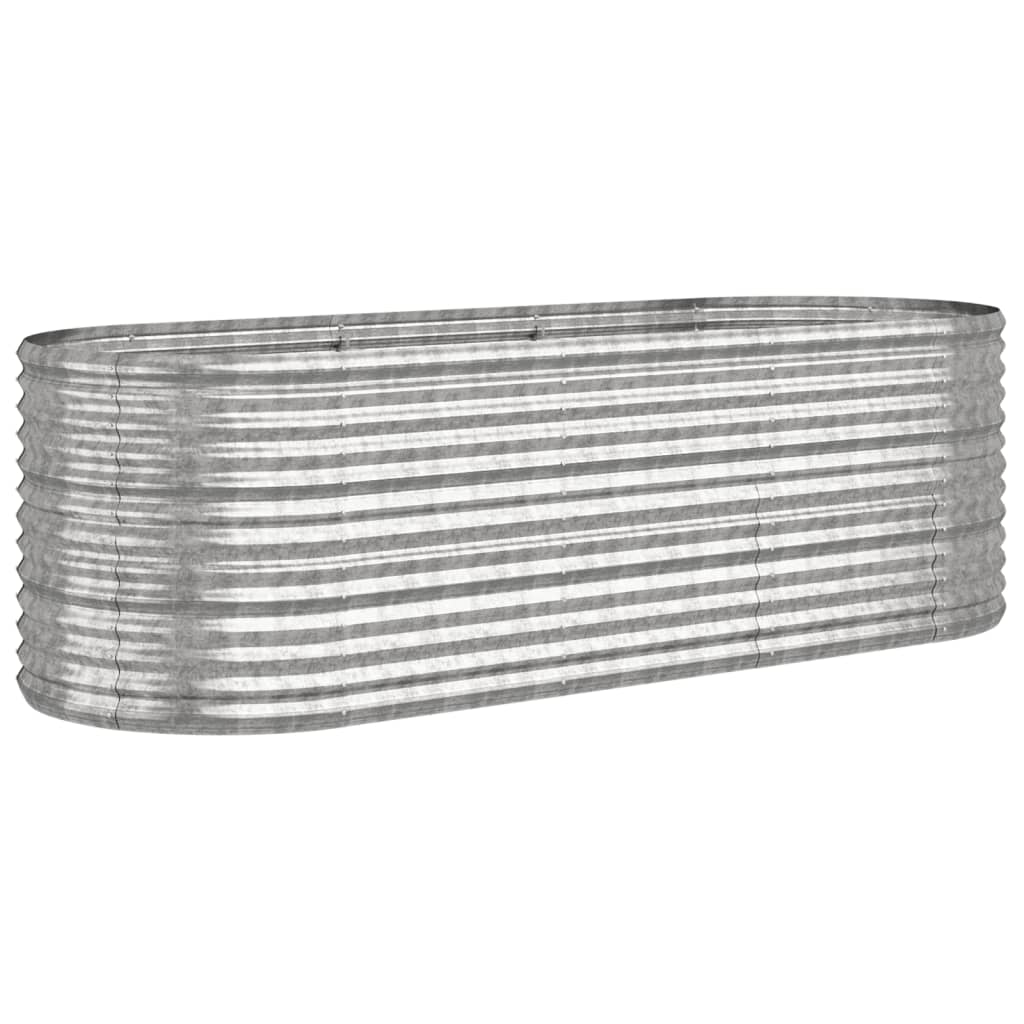 vidaXL Vyvýšený záhon práškově lakovaná ocel 224x80x68 cm stříbrný