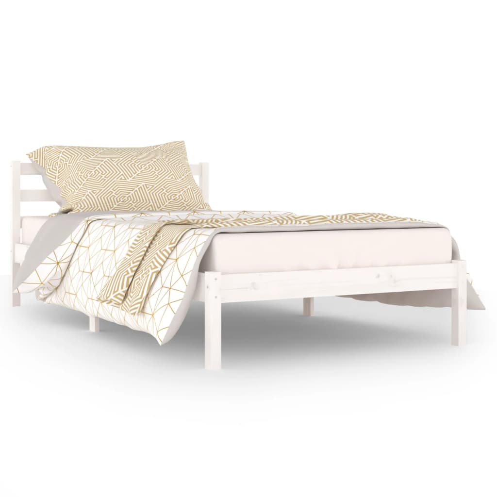 vidaXL Rám postele masivní borové dřevo 100 x 200 cm bílý