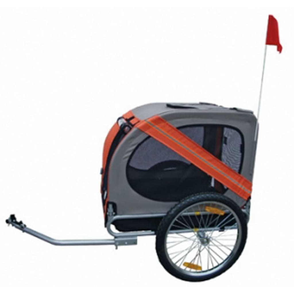 vidaXL Vozík za kolo pro psa oranžový