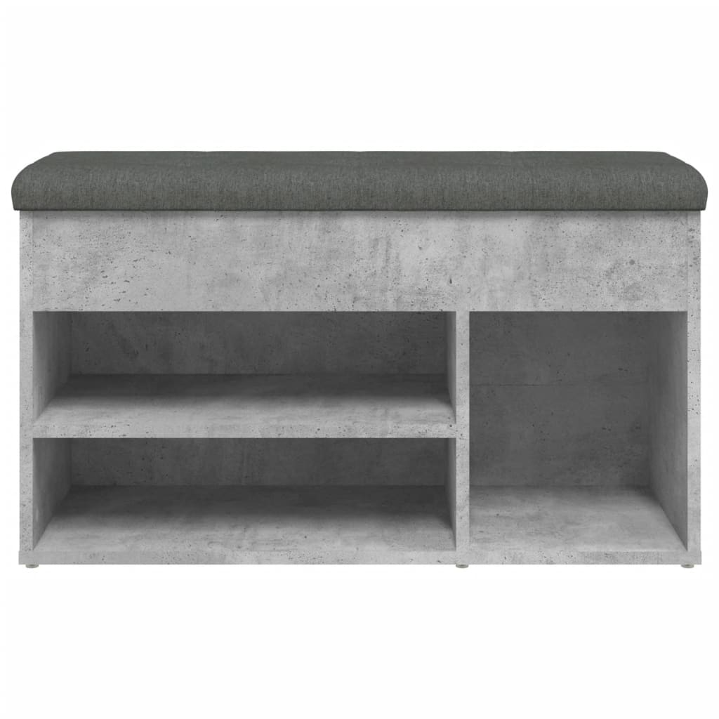 vidaXL Lavice s botníkem betonově šedá 82 x 32 x 45,5 cm dřevotříska