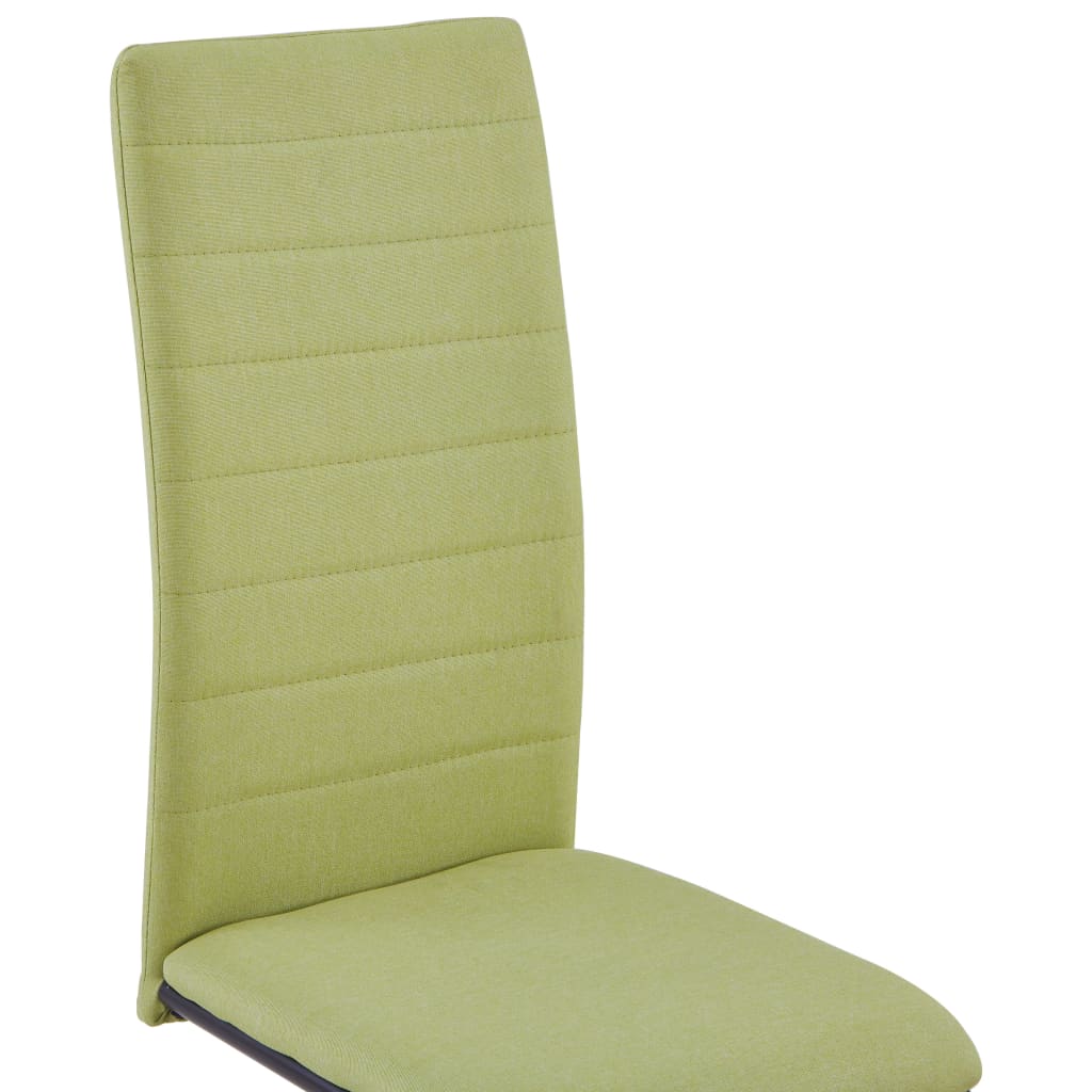 vidaXL Konzolové jídelní židle 4 ks zelené textil