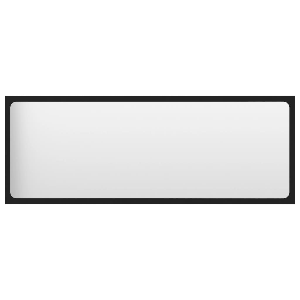 vidaXL Koupelnové zrcadlo černé 100 x 1,5 x 37 cm dřevotříska