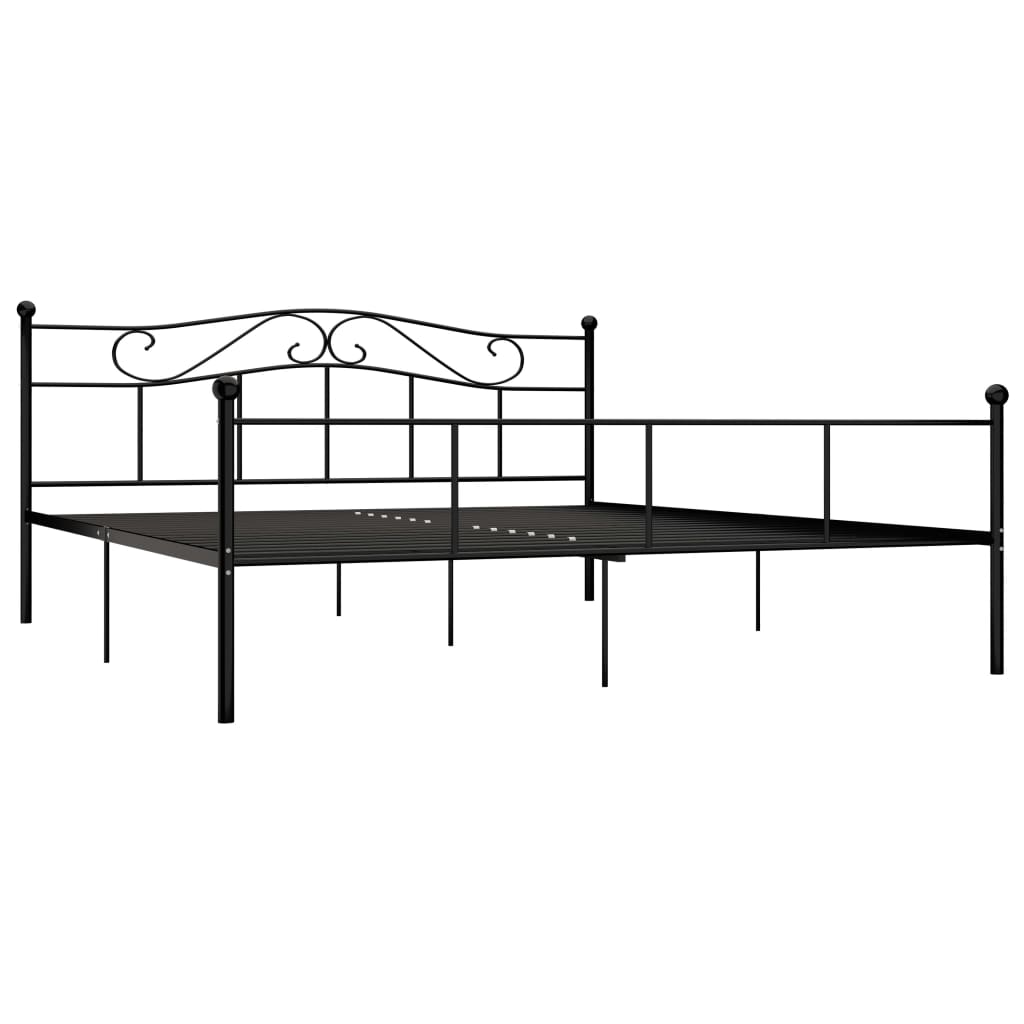 vidaXL Rám postele černý kov 180 x 200 cm