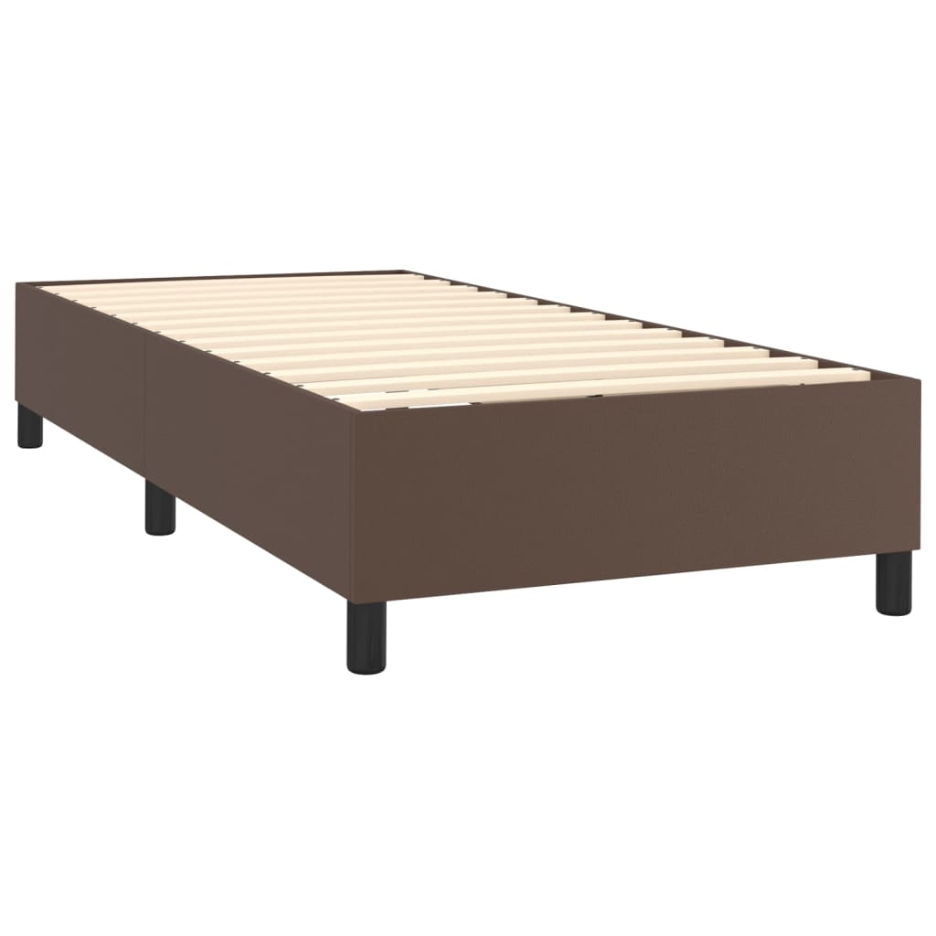 vidaXL Box spring postel s matrací hnědá 90x200 cm umělá kůže