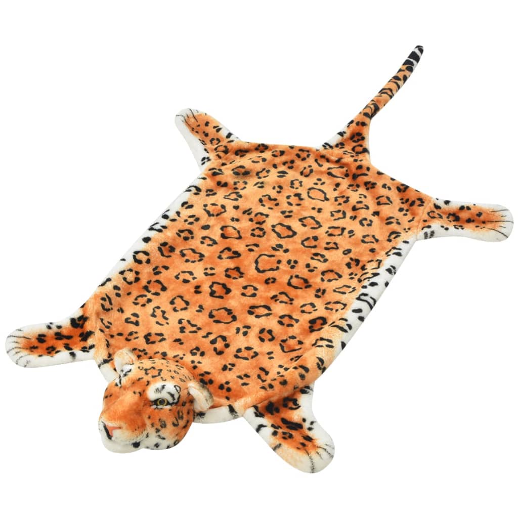 vidaXL Plyšový koberec leopard 139 cm hnědý