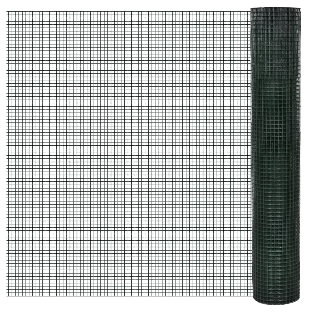 vidaXL Pletivo ke kurníku pozinkované PVC vrstva 10 x 1 m zelené