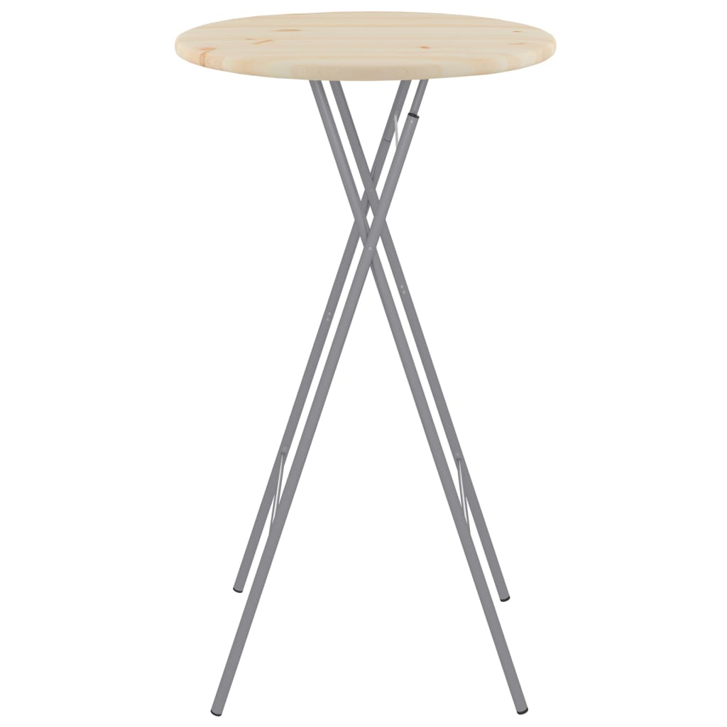 vidaXL Skládací barový stolek 60 x 113 cm ocel a přírodní borové dřevo