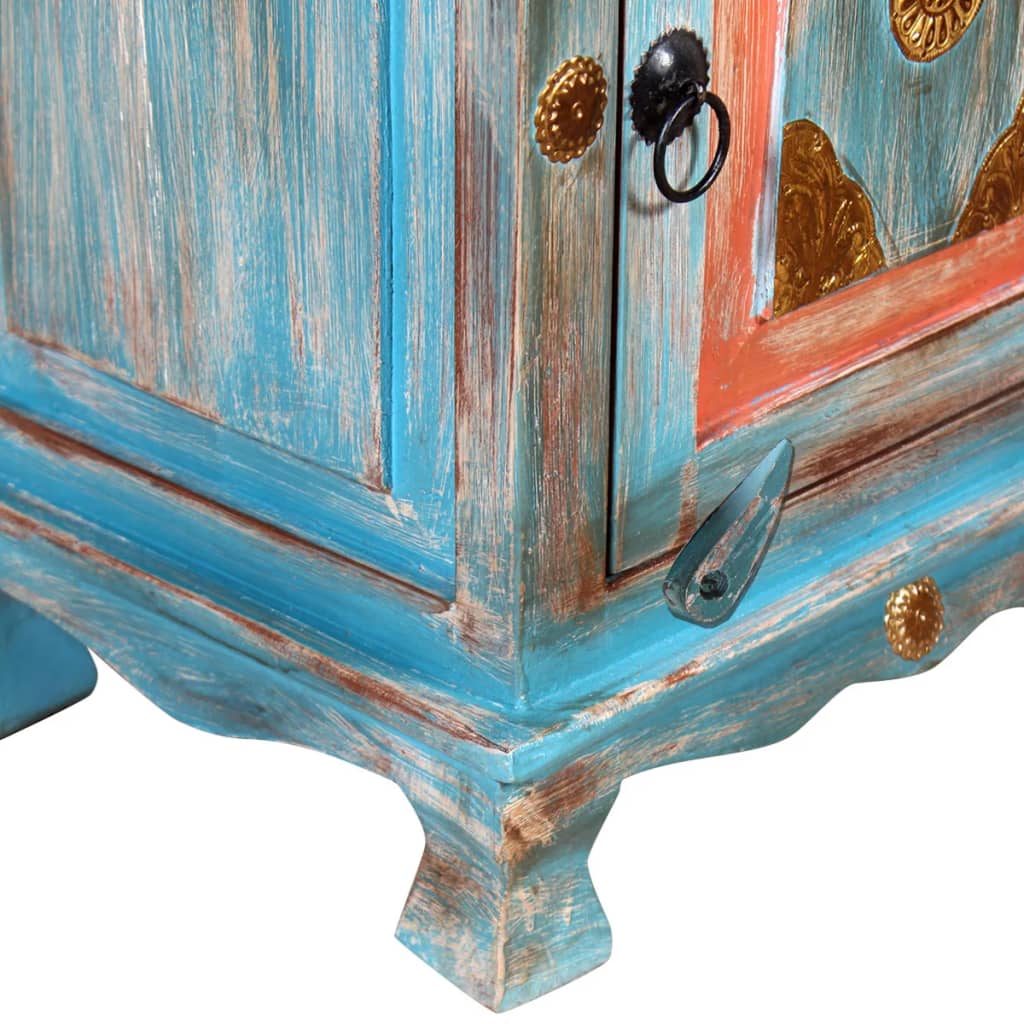 vidaXL Noční stolek masivní mangovníkové dřevo modrý