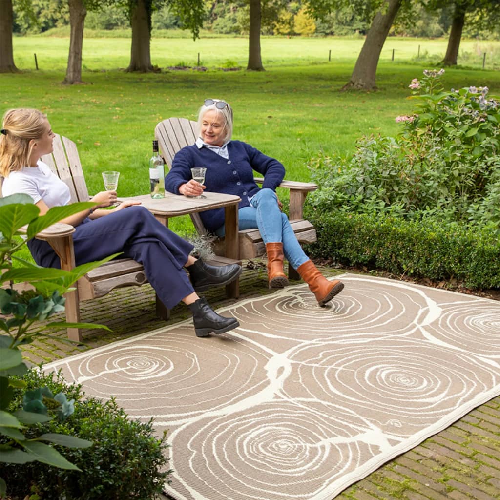 Esschert Design Venkovní koberec 240 x 150 cm letokruhy