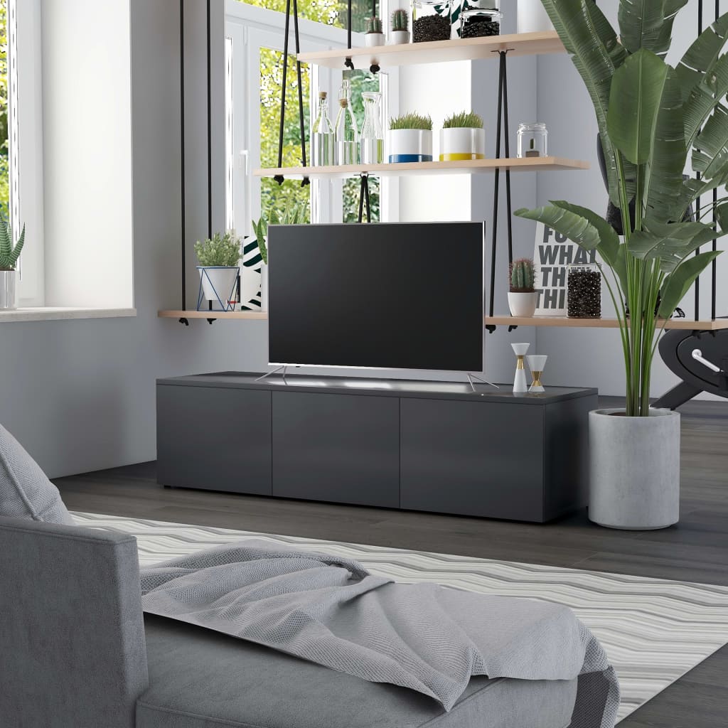 vidaXL TV stolek šedý 120 x 34 x 30 cm dřevotříska