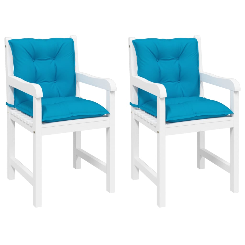 vidaXL Podušky na židli nízké opěradlo 2 ks modré 100x50x7 cm textil