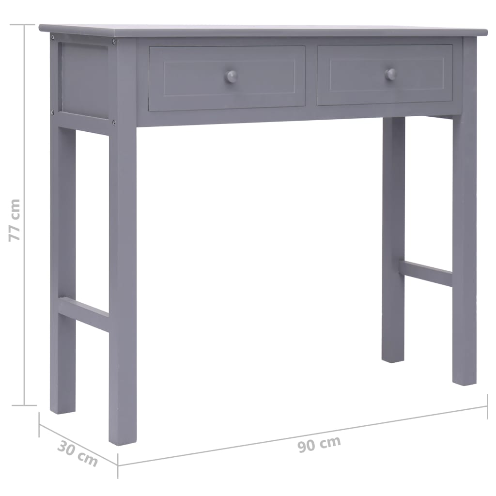 vidaXL Konzolový stolek šedý 90 x 30 x 77 cm dřevo