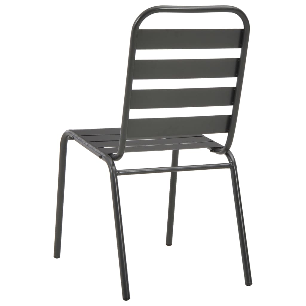 vidaXL Zahradní židle 4 ks laťkové provedení ocel tmavě šedé