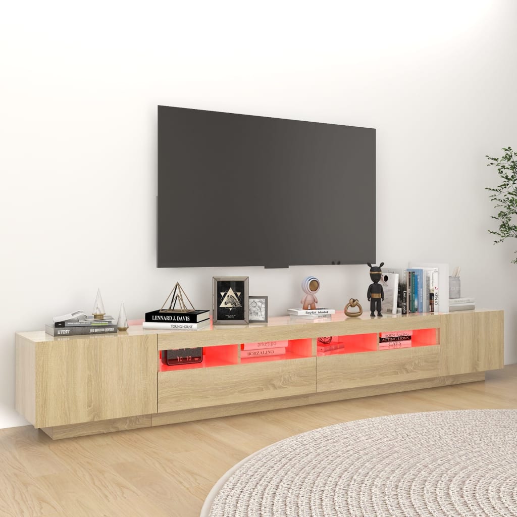 vidaXL TV skříňka s LED osvětlením dub sonoma 260 x 35 x 40 cm