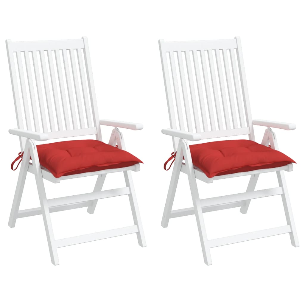 vidaXL Podušky na židli 2 ks červené 50 x 50 x 7 cm látka oxford
