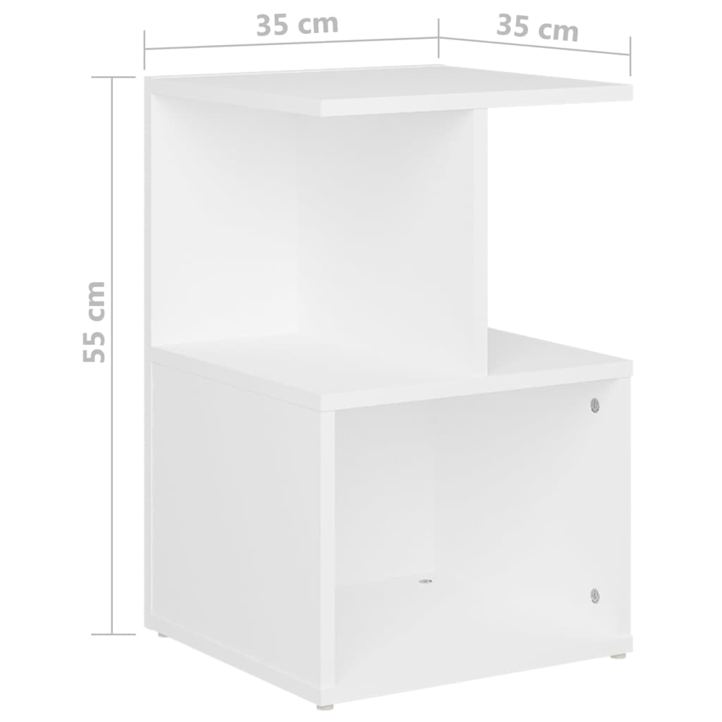 vidaXL Noční stolek bílý 35 x 35 x 55 cm dřevotříska