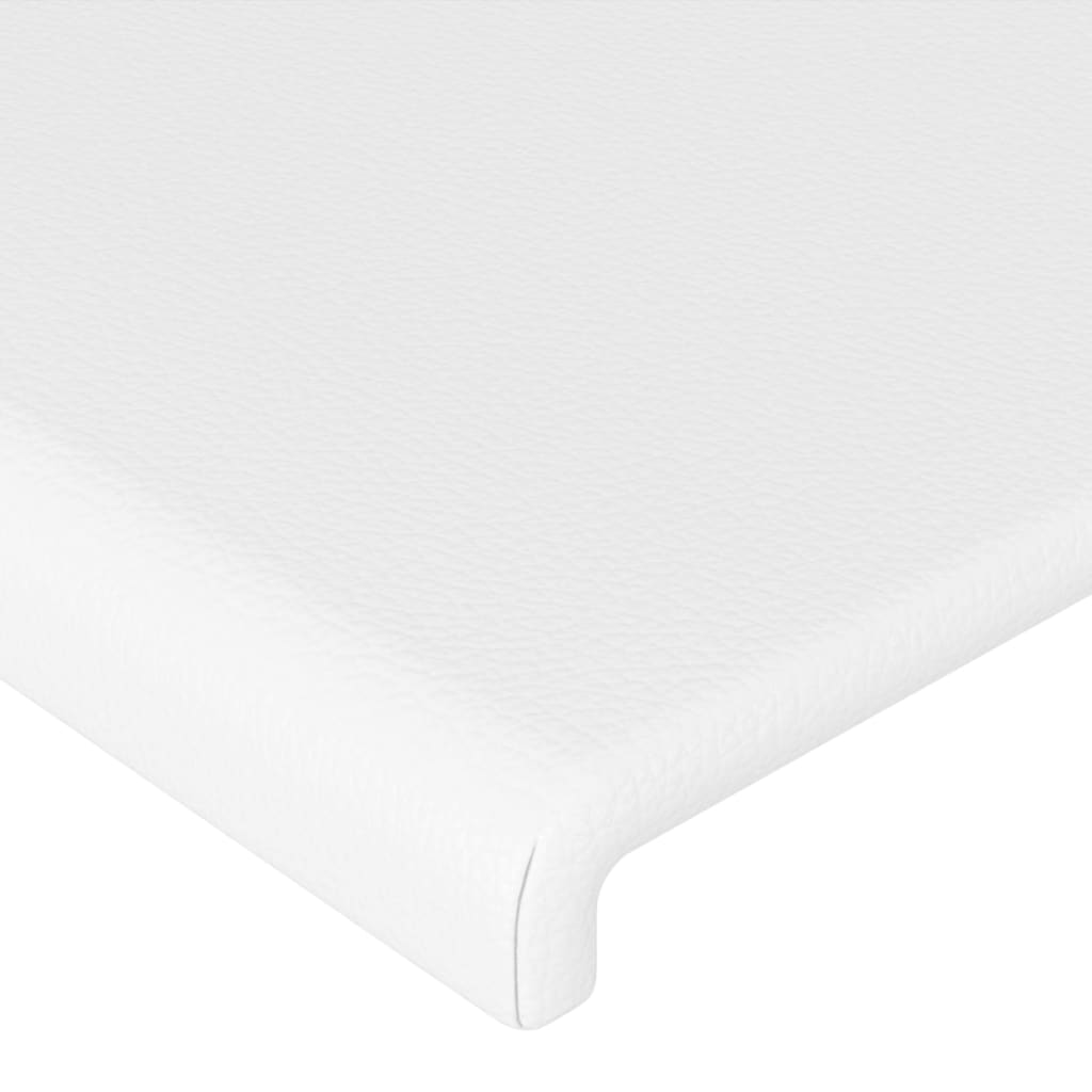 vidaXL Čelo postele s LED bílé 147 x 16 x 78/88 cm umělá kůže