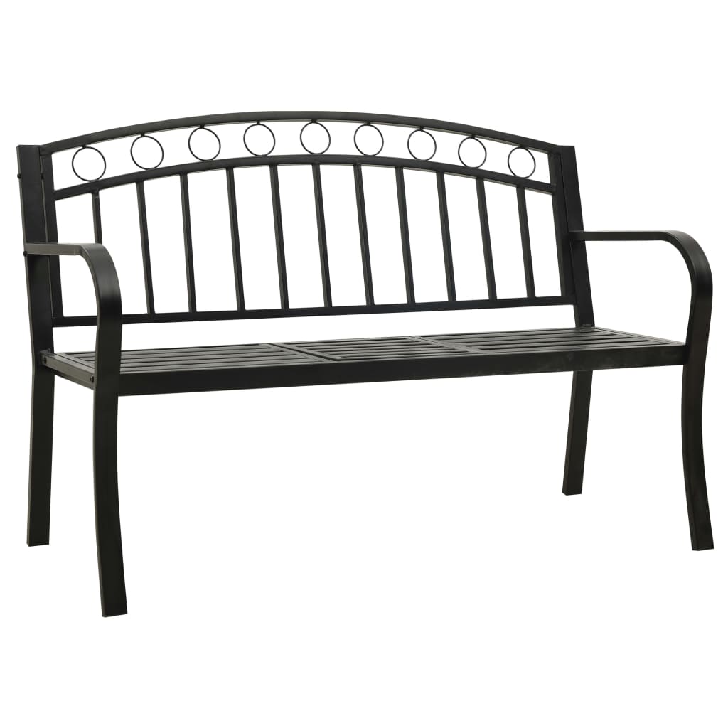 vidaXL Zahradní lavice se stolem 125 cm ocel černá