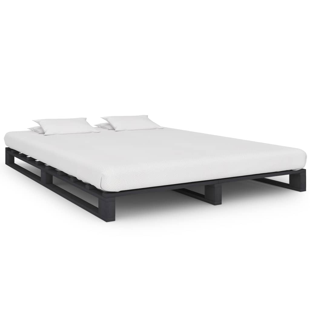 vidaXL Rám postele z palet šedý masivní borovice 120 x 200 cm