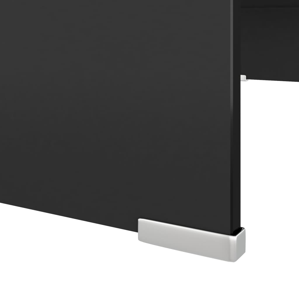 vidaXL TV stolek / podstavec na monitor černé sklo 70x30x13 cm