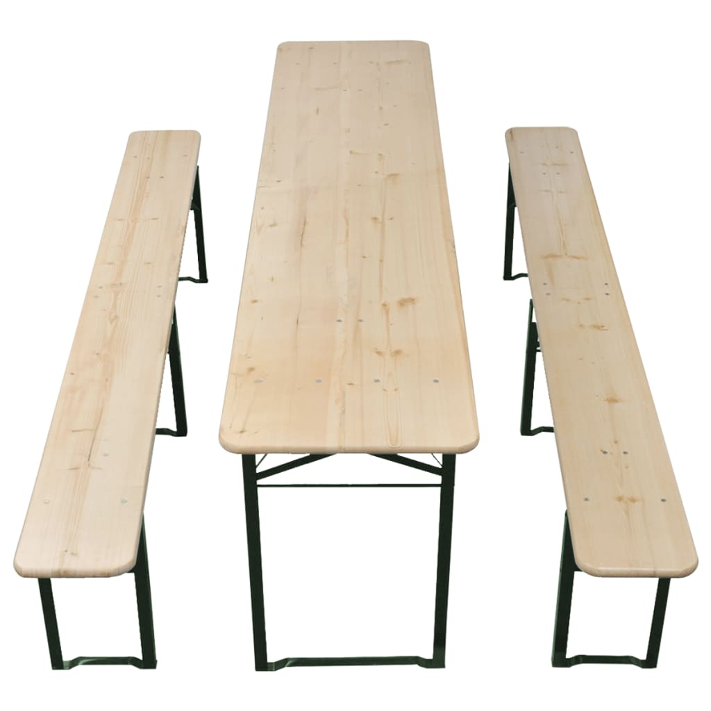 vidaXL Skládací cateringový stůl se 2 lavicemi 220 cm masivní borovice