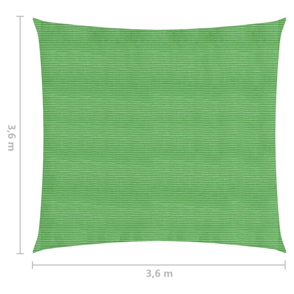 vidaXL Stínící plachta 160 g/m² světle zelená 3,6 x 3,6 m HDPE