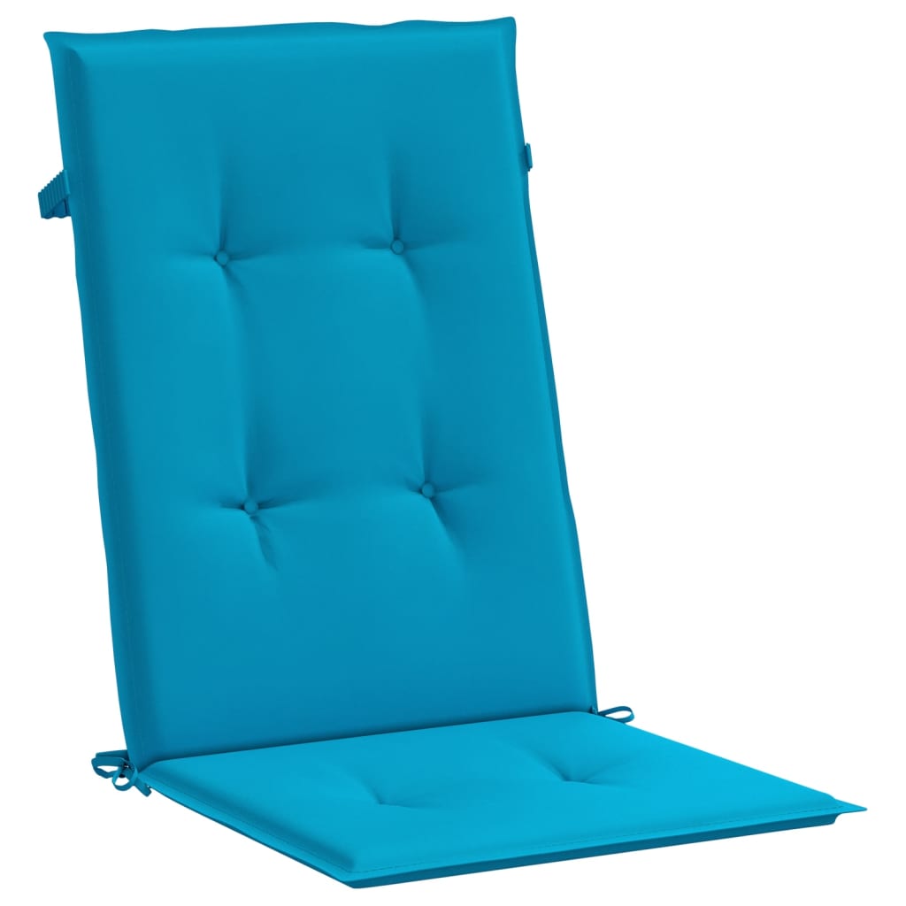 vidaXL Podušky na židli vysoké opěradlo 6 ks modré 120x50x3 cm textil