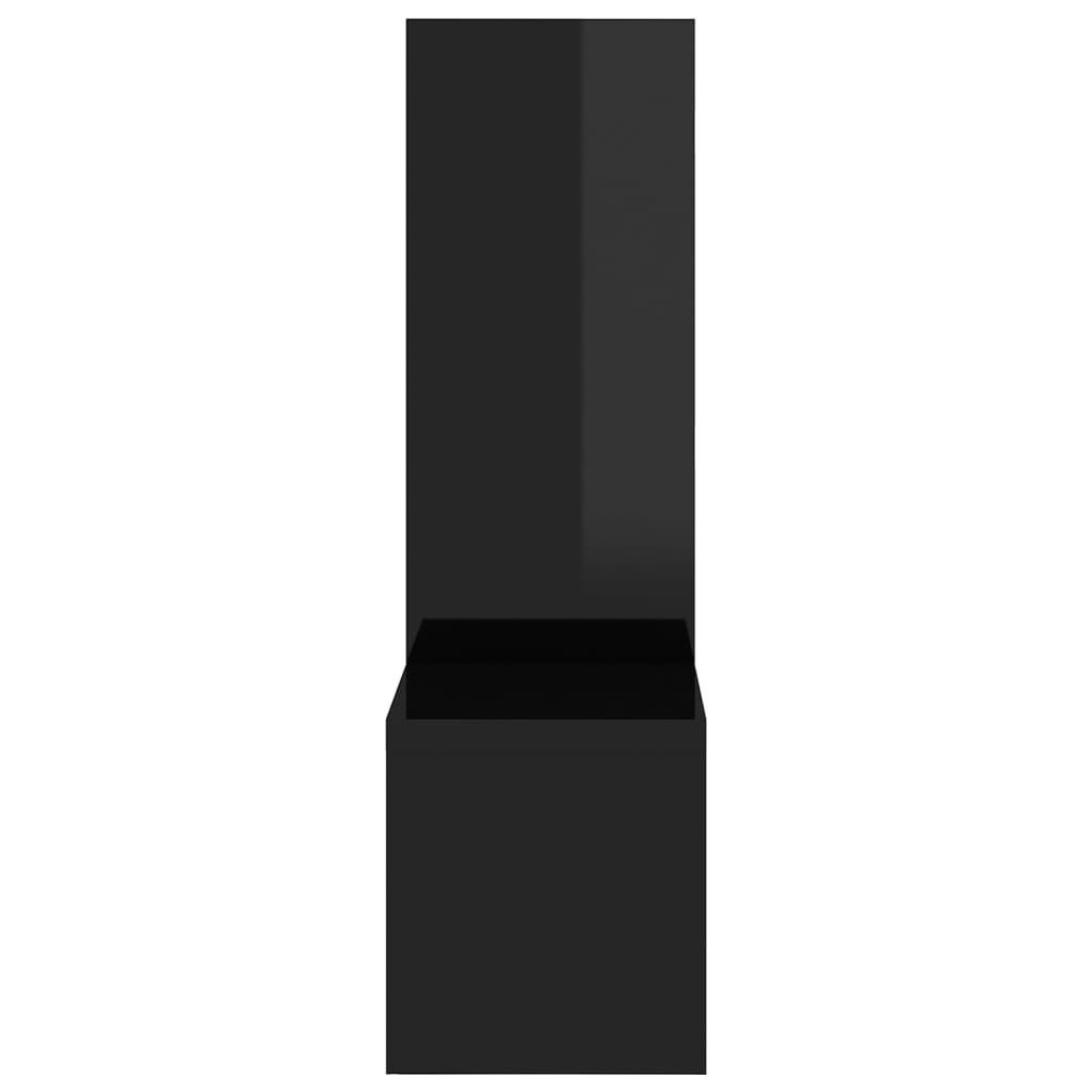 vidaXL Nástěnné police 2 ks černé vysoký lesk 50x15x50 cm dřevotříska