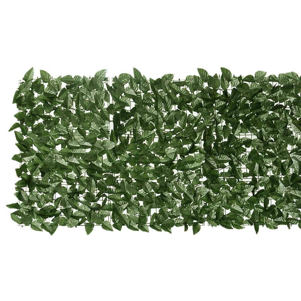 vidaXL Balkónová zástěna s tmavě zelenými listy 400 x 75 cm