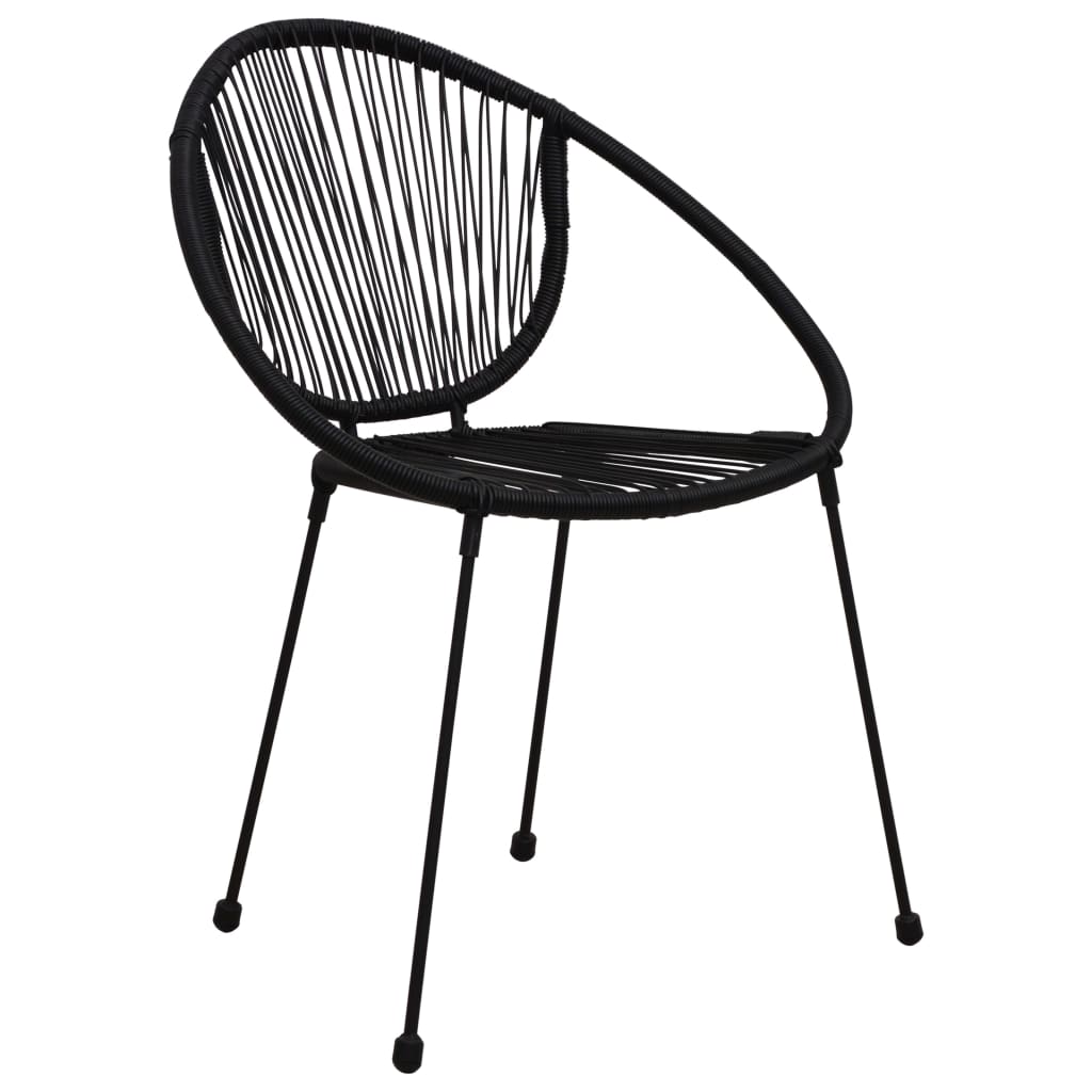 vidaXL Zahradní židle 2 ks PVC ratan černé