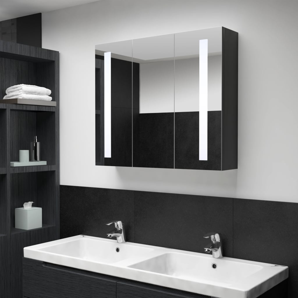 vidaXL LED koupelnová skříňka se zrcadlem 89 x 14 x 62 cm