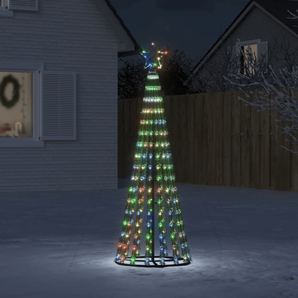 vidaXL Vánoční stromek kužel 275 barevných LED diod 180 cm