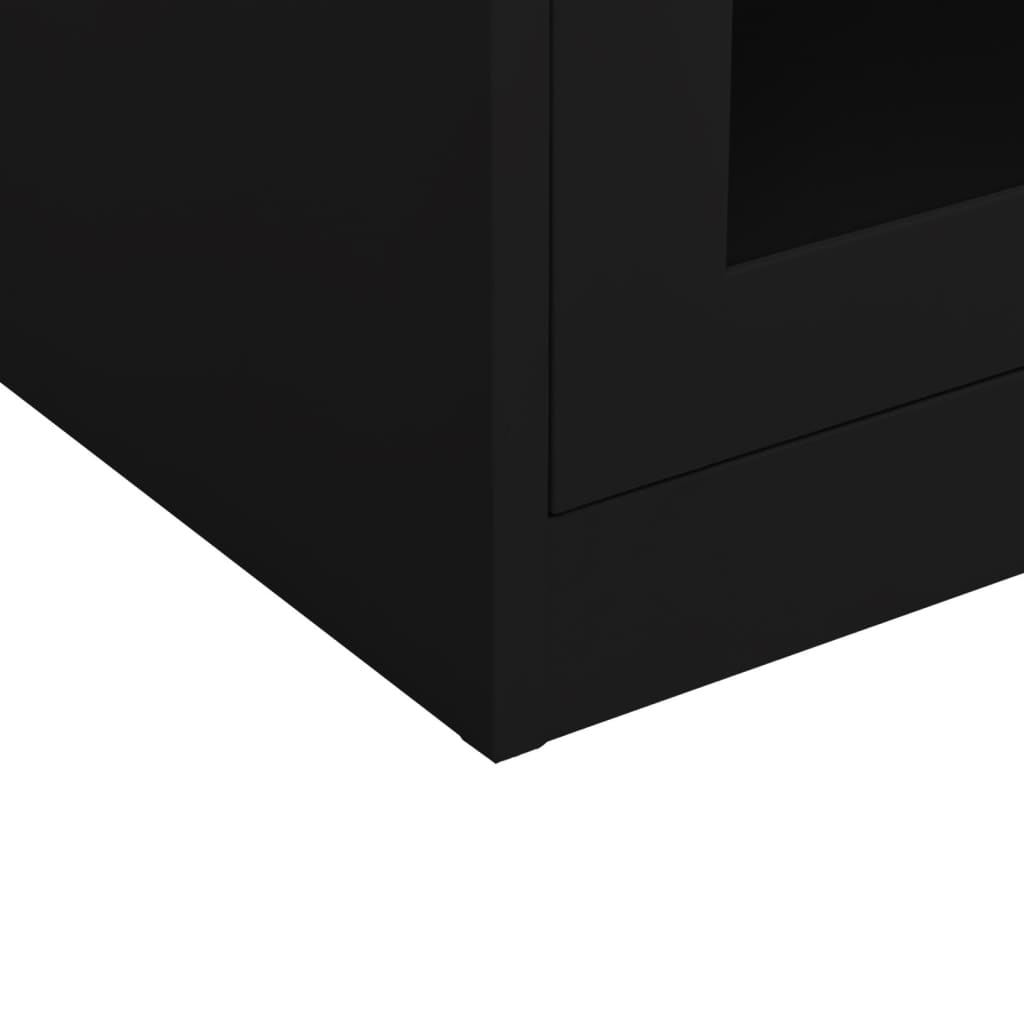 vidaXL Kancelářská skříň černá 90 x 40 x 70 cm ocel