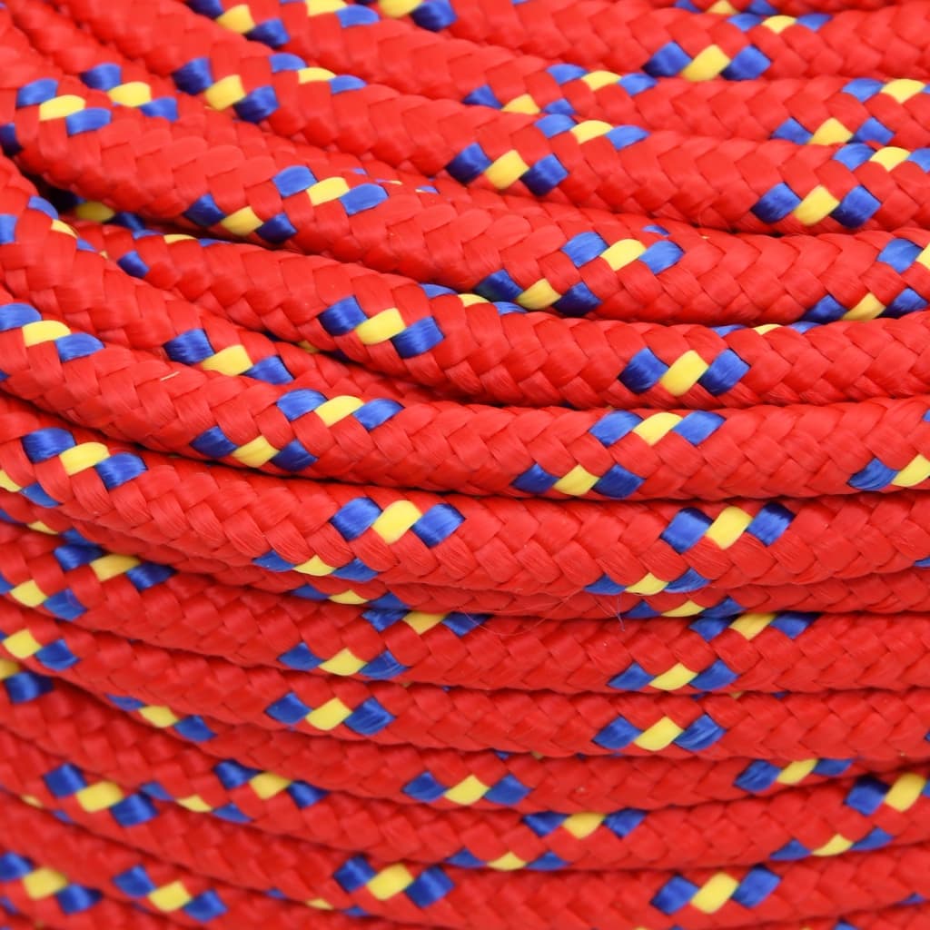 vidaXL Lodní lano červené 8 mm 25 m polypropylen