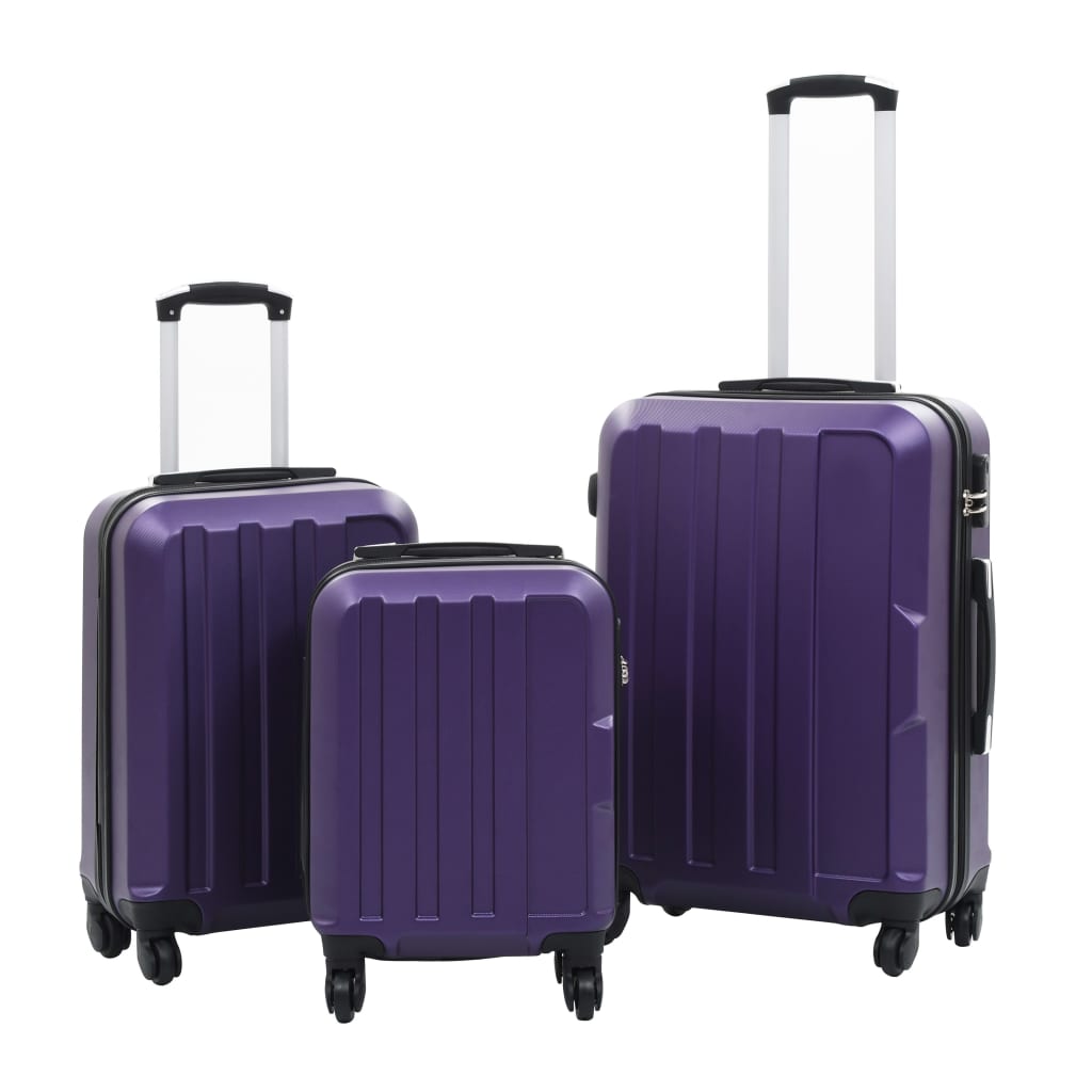 vidaXL Sada skořepinových kufrů na kolečkách 3 ks fialová ABS