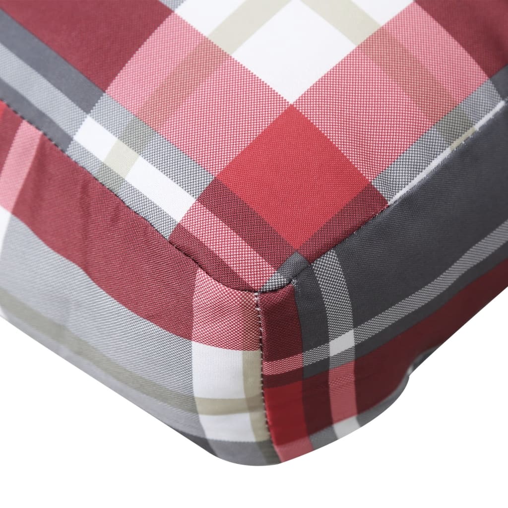 vidaXL Podušky na palety 3 ks červené kárované textil