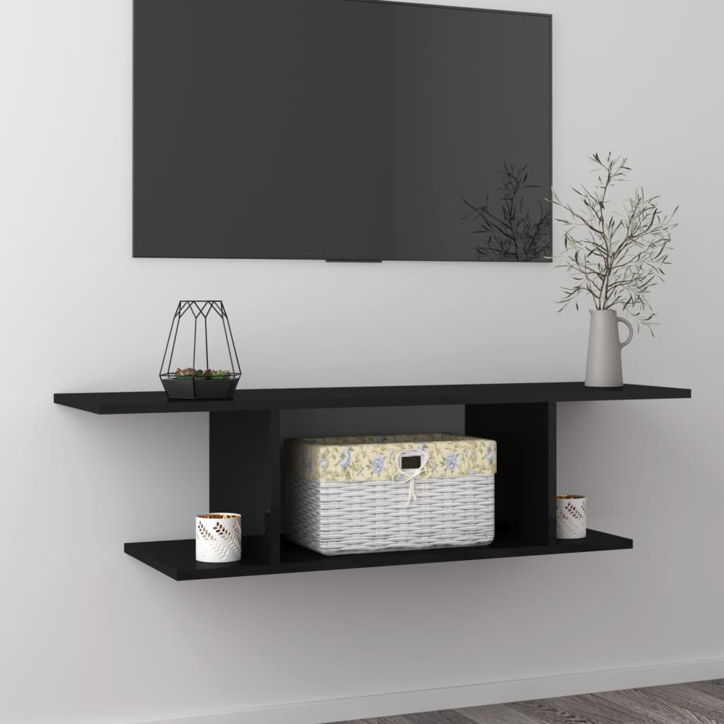 vidaXL Nástěnná TV skříňka černá s vysokým leskem 103 x 30 x 26,5 cm