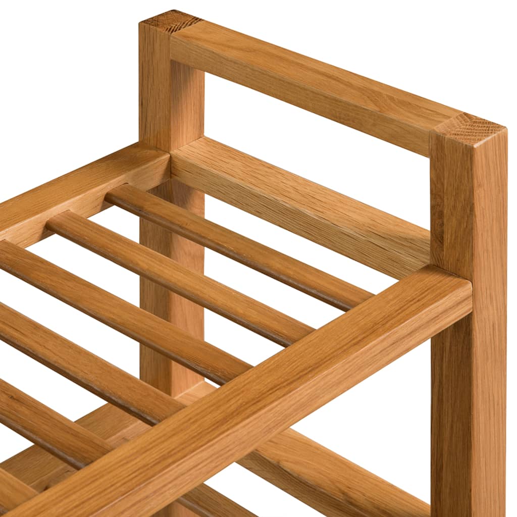 vidaXL Botník se 3 policemi 100 x 27 x 60 cm masivní dubové dřevo