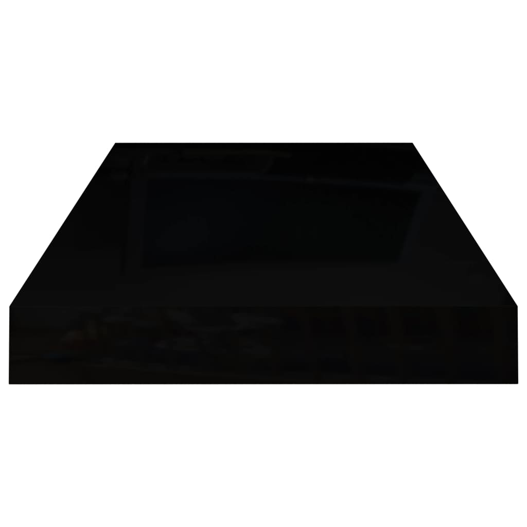 vidaXL Plovoucí nástěnné police 2 ks lesklé černé 50 x 23 x 3,8 cm MDF