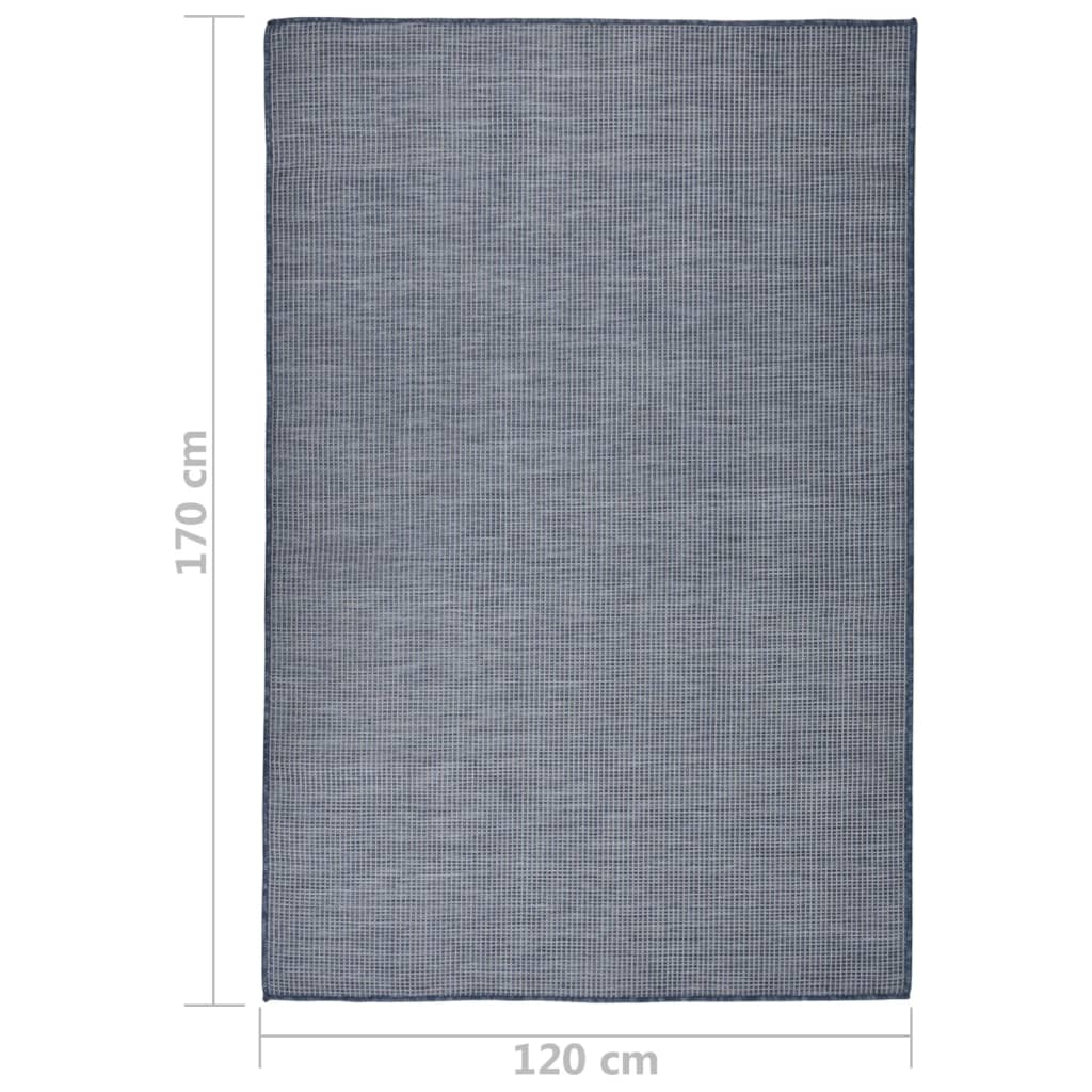vidaXL Venkovní hladce tkaný koberec 120x170 cm modrá