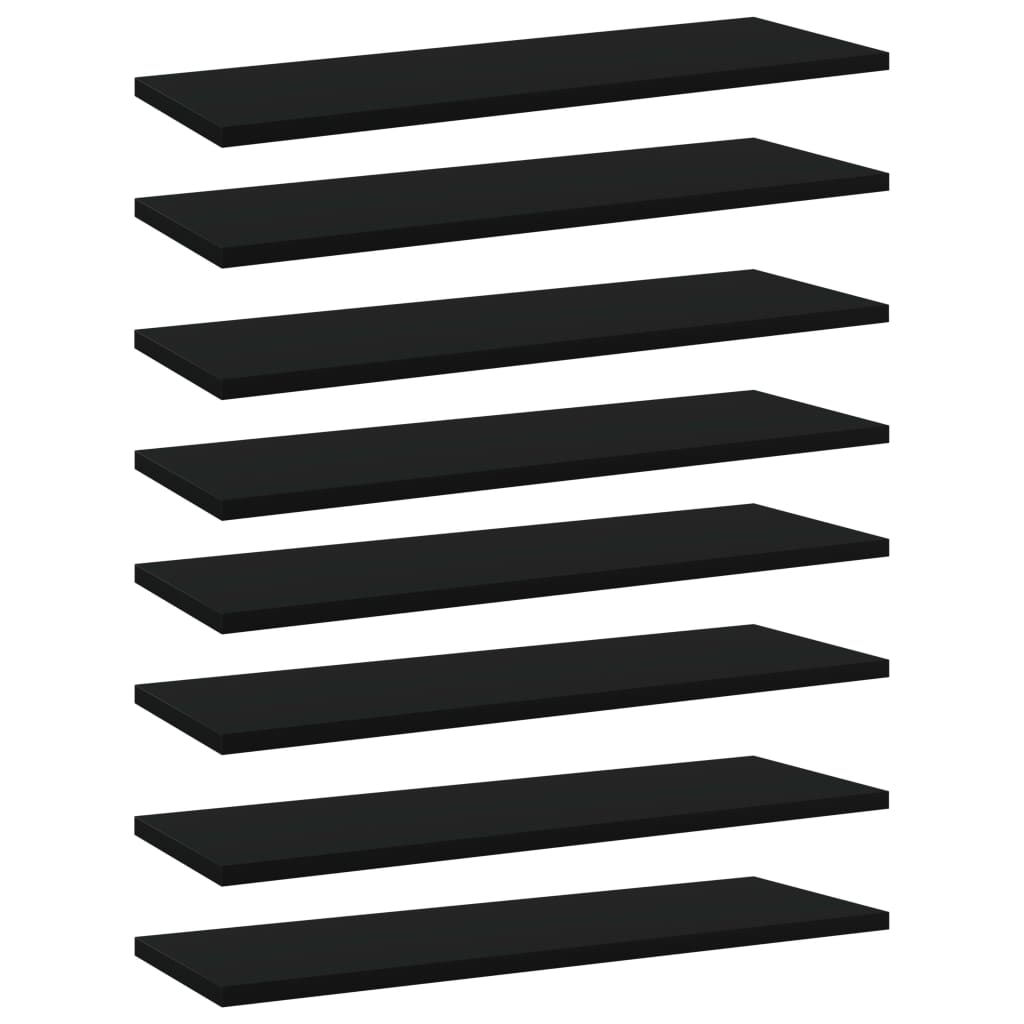 vidaXL Přídavné police 8 ks černé 60 x 20 x 1,5 cm dřevotříska