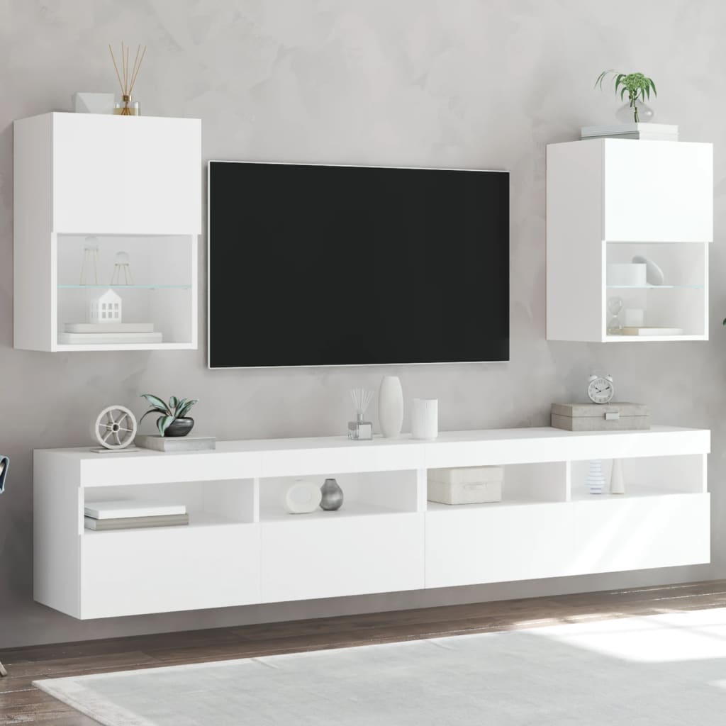 vidaXL TV skříňky s LED osvětlením 2 ks bílé 40,5 x 30 x 60 cm